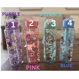 Blue New labubu water bottle